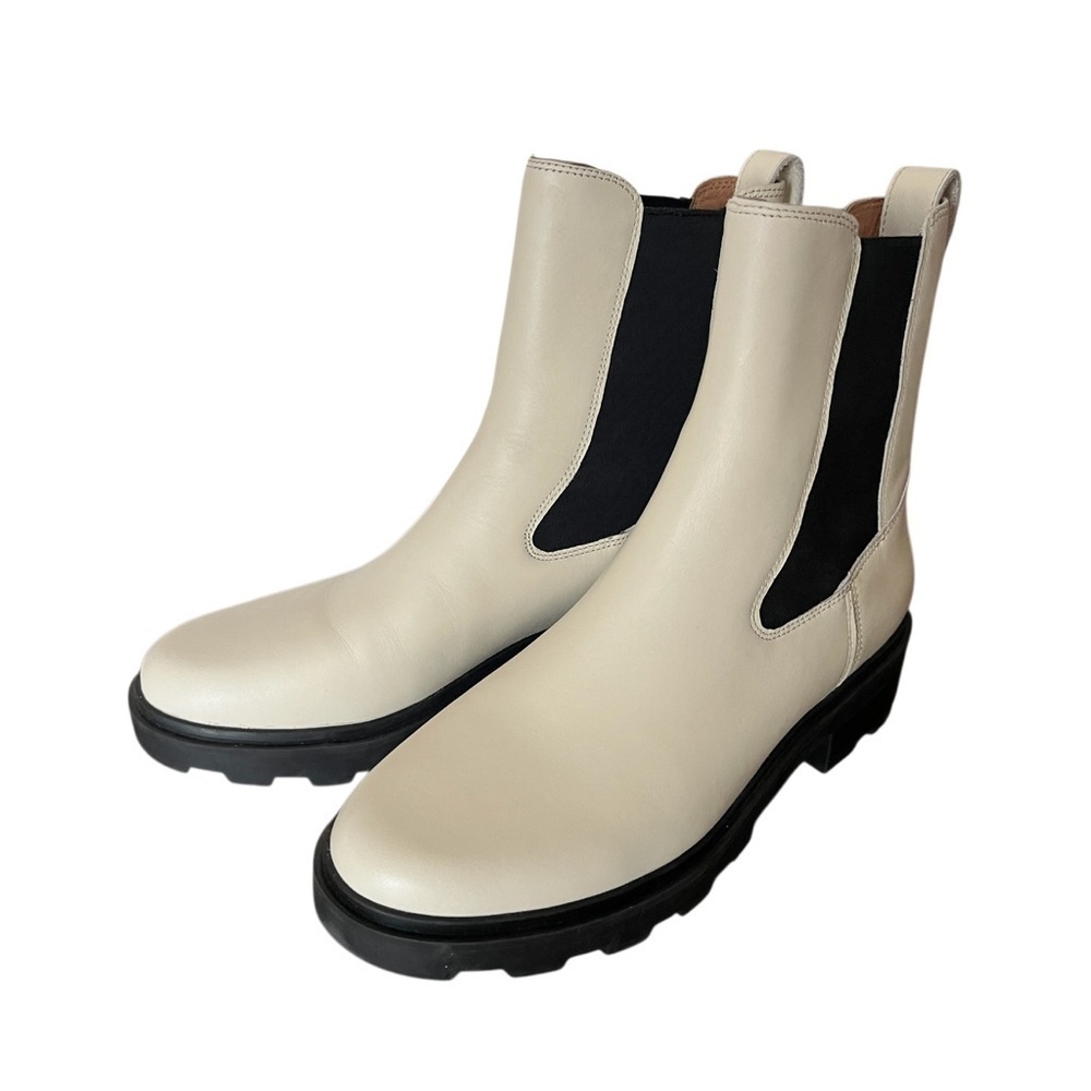 Madewell Cream Color Slip/Pull On Boots-NWOT Size 10